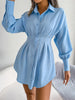 Women's Casual Buttons Long Sleeve Shirt Dress