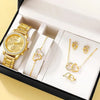 6PCS Set Rose Gold Luxury Watch for Women