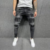 Men Knee Hole Ripped Stretch Skinny jeans 