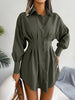 Women's Casual Buttons Long Sleeve Shirt Dress