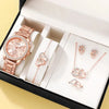 6PCS Set Rose Gold Luxury Watch for Women