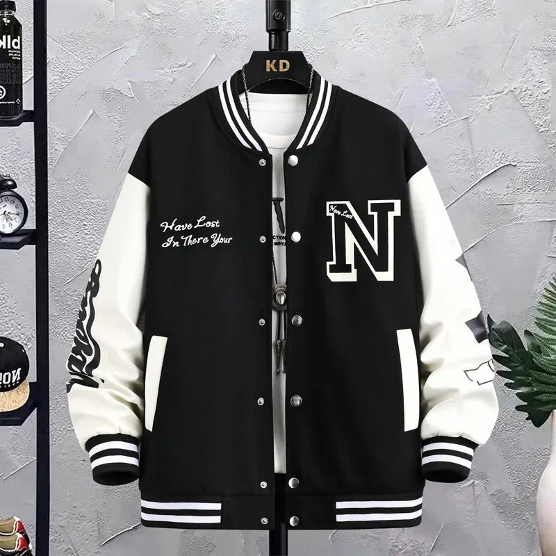 Loose-Fit Men's Baseball Jacket 