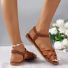 Summer New Women's Flat Bottom Roman Strap Sandals