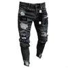 Men Knee Hole Ripped Stretch Skinny jeans 