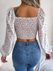 Women Casual  Lace up Long Sleeve Crop Top 