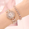 2Pcs Set Luxury Women Shiny Bracelet Watches  