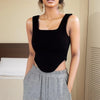 Women Cotton Tank Tops with Bra Pad Casual Crop Tops Ruffles Knitted Camis Sleeveless Solid Tops for Women Spring Summer