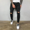 Men Knee Hole Ripped Stretch Skinny jeans 