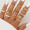 Vintage Irregularly Ring Set for Women Bohemian Gold Color 