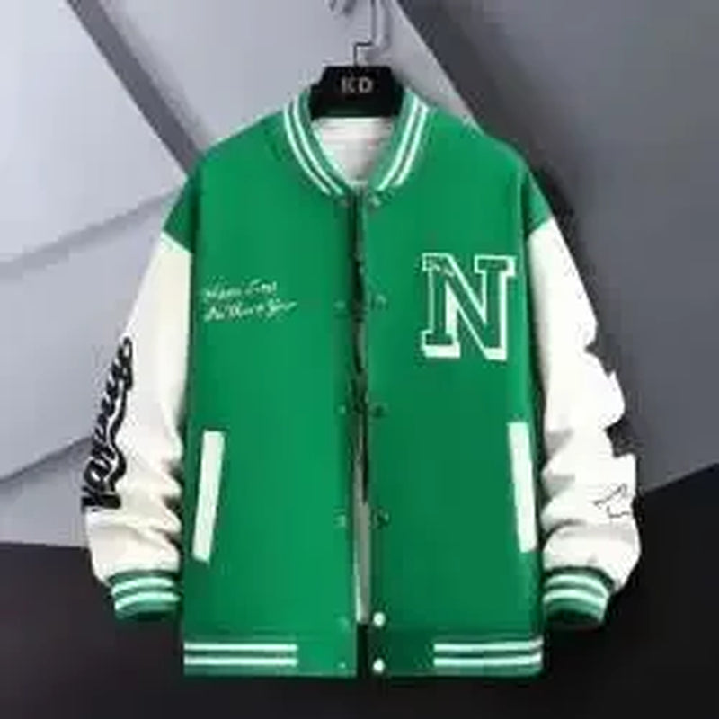 Loose-Fit Men's Baseball Jacket 