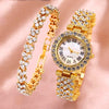 2Pcs Set Luxury Women Shiny Bracelet Watches  