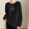 Women Letter Printed T-Shirt Long Sleeve Loose Casual O-Neck Shirt 2024 