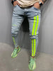 Men Knee Hole Ripped Stretch Skinny jeans 