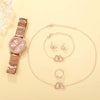 6PCS Set Rose Gold Luxury Watch for Women