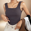 Women Cotton Tank Tops with Bra Pad Casual Crop Tops Ruffles Knitted Camis Sleeveless Solid Tops for Women Spring Summer