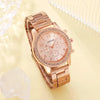 6PCS Set Rose Gold Luxury Watch for Women